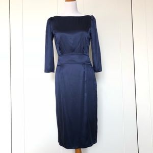 Donated to Charity - Hugo Boss Silk Blue Dress